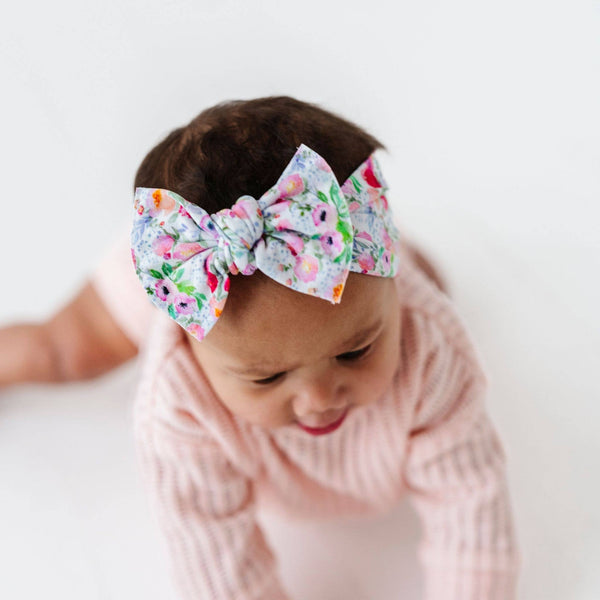 Printed Knot soft nylon headband: Meadow