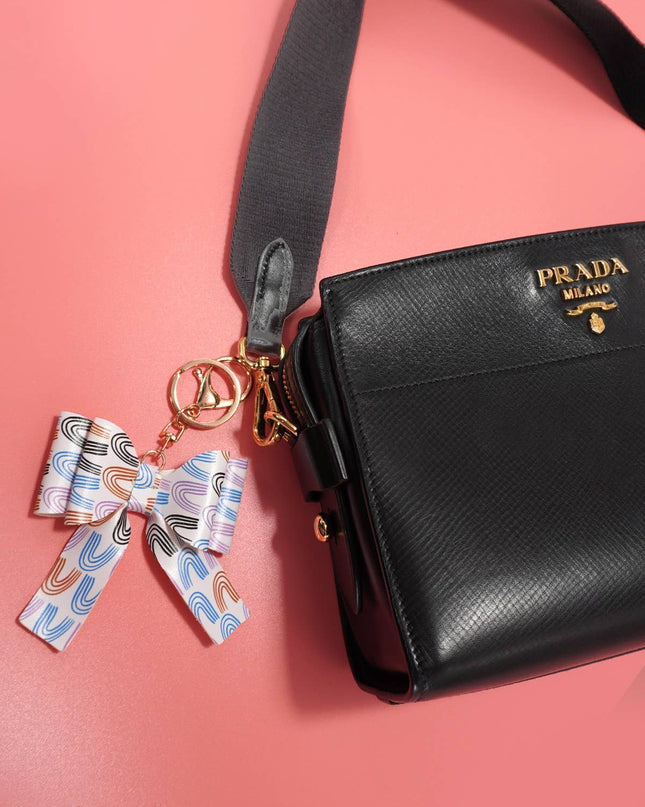 VEGAN LEATHER BOW BAG CHARM KEYCHAIN | 40KC117