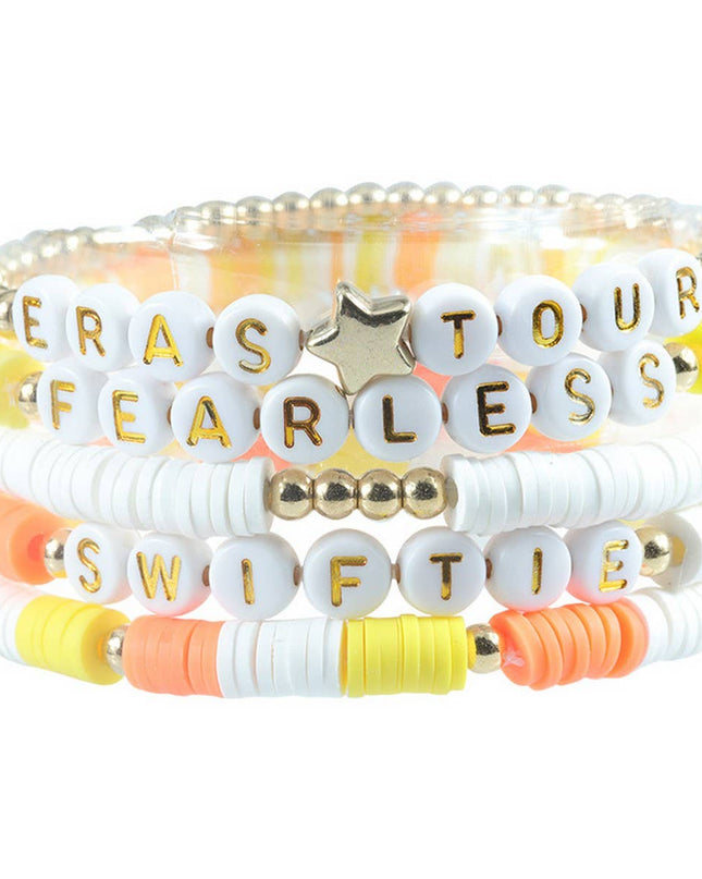 5PCS COLORED LETTER MULTI-LAYER BEADED BRACELET_CWAJE0711