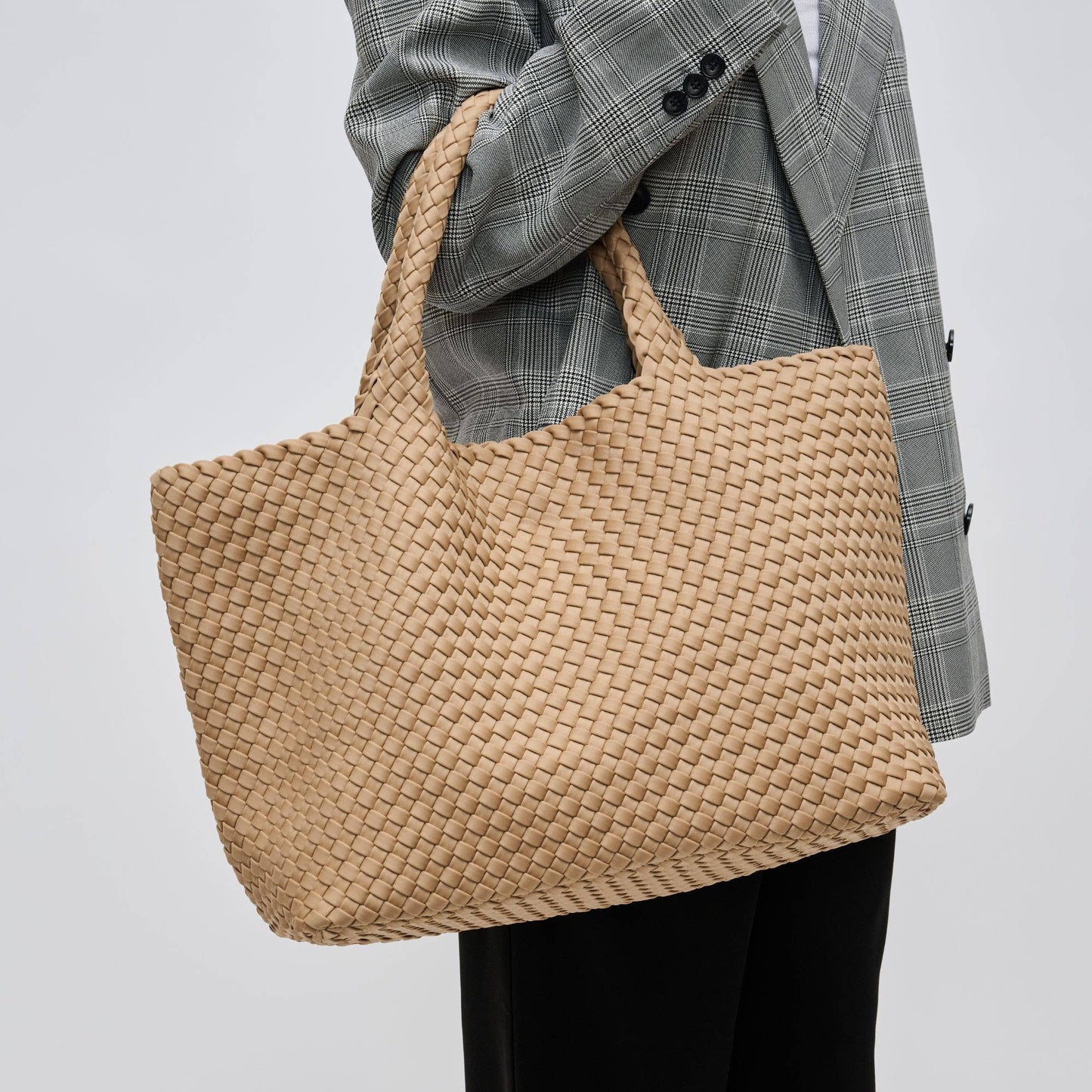 Sky's The Limit - Large Woven Neoprene Tote-Olive Color