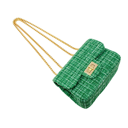 Classic Large Tweed Handbag-Navy