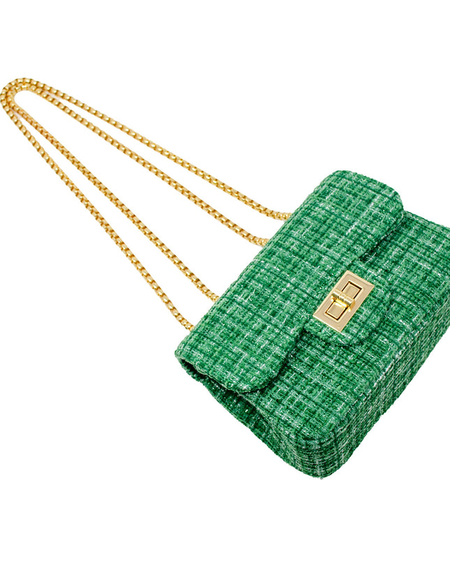 Classic Large Tweed Handbag-Navy