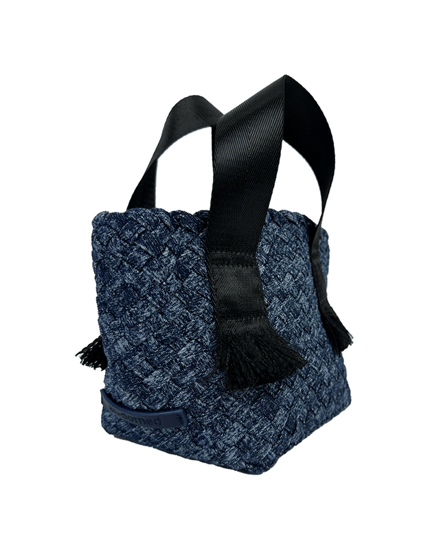 Dora Small Woven Denim Tote w/ Crossbody Strap