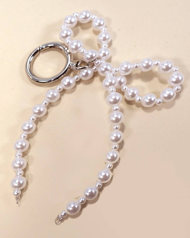 PEARL BOW KEYCHAIN BAG CHARM