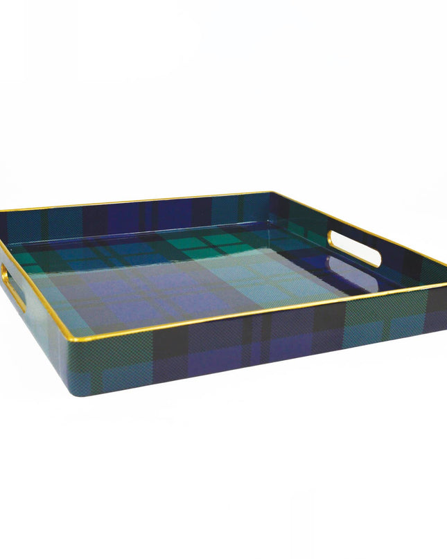 Black Watch Plaid Square Tray