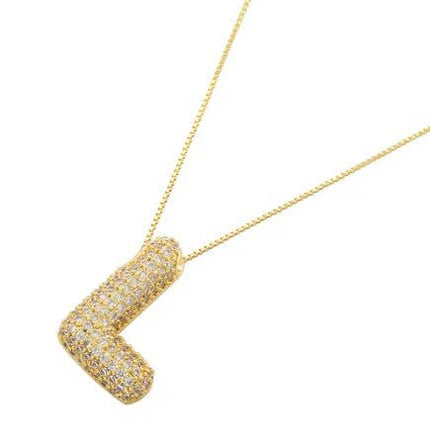 Gold Crystal Initial Necklaces