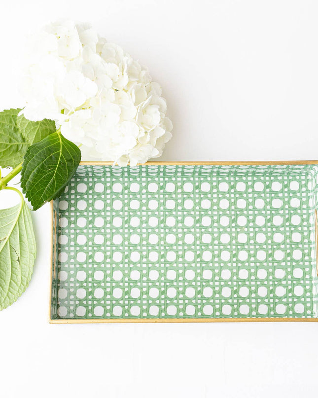 Green Cane Vanity Tray
