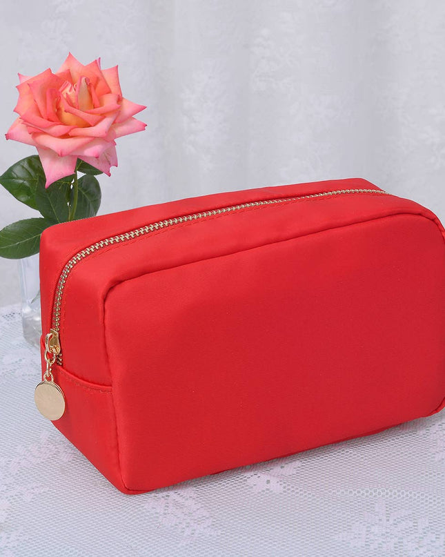 Personalized Emma Round Zippered Nylon Cosmetic Pouch Bag
