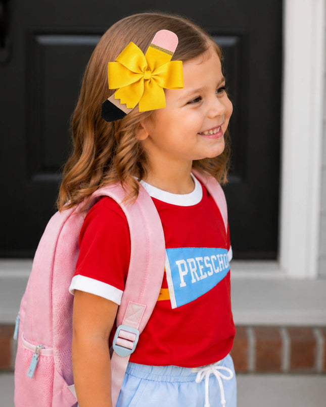 Pencil Back-to-School Hair Bow