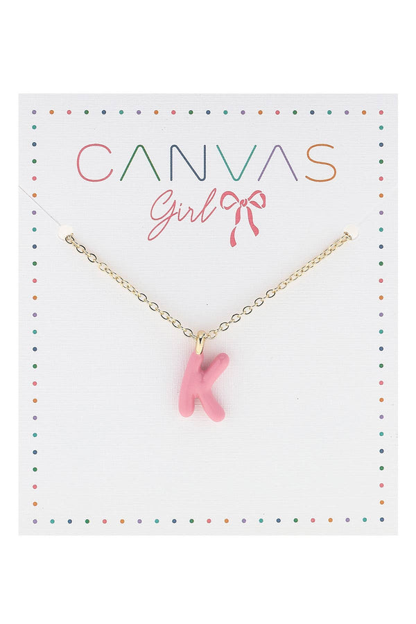 Viola Enamel Coated Letter Children's Necklace