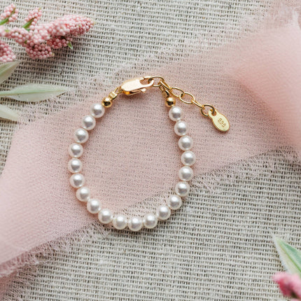 Kids 14K Gold-Plated Pearl Baby Bracelet Children's Jewelry