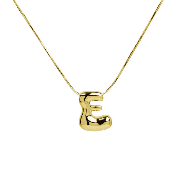 Initial Balloon Waterdrop 18K Gold Necklace