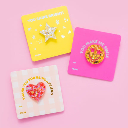 Pin w/ Affirmation Gift Card - Smiley