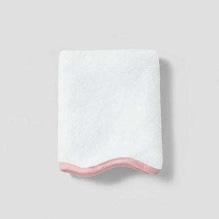 Personalized Luxury Cotton Hand Towels with Scallop Piping