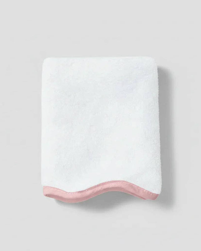 Personalized Luxury Cotton Hand Towels with Scallop Piping
