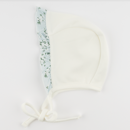 Oyster Bonnet with  Apple Blossom Ruffle