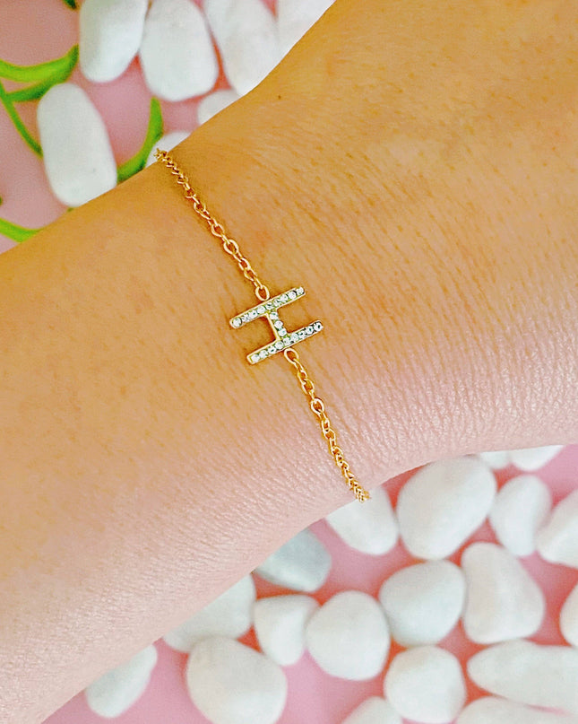 Dainty Sparkle Initial Bracelet