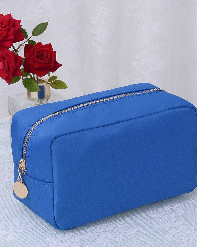 Personalized Emma Round Zippered Nylon Cosmetic Pouch Bag