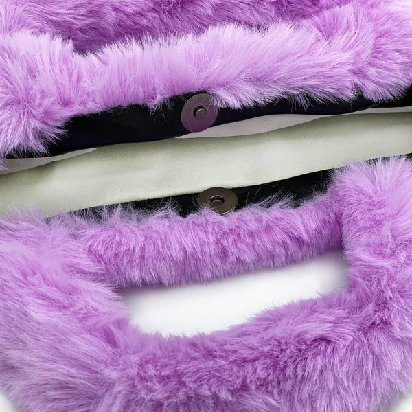 Faux Fur Fuzzy Happy Face Purses for Kids