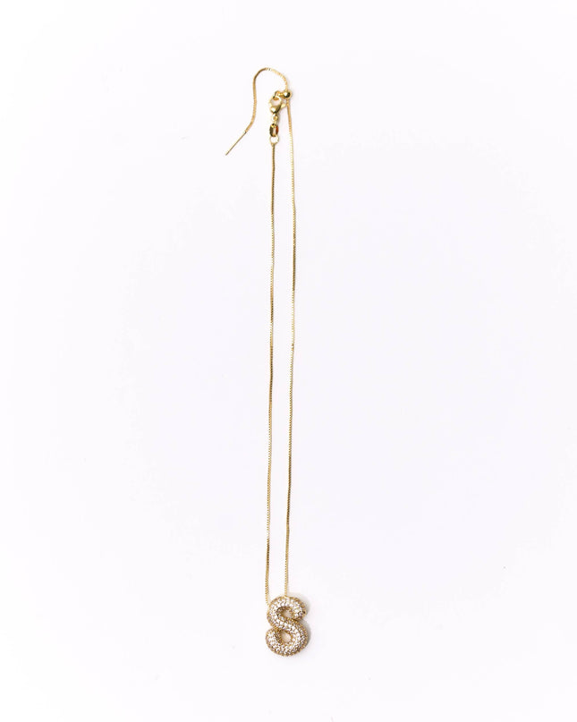 Gold Crystal Initial Necklaces