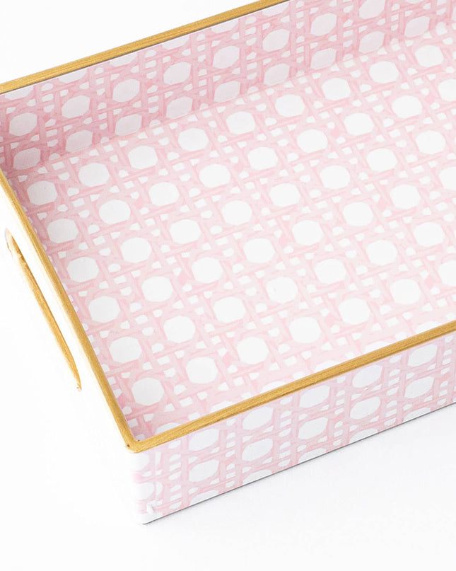 Pink Cane Vanity Tray