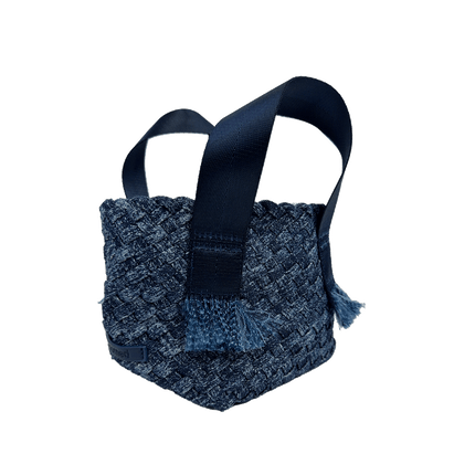 Dora Small Woven Denim Tote w/ Crossbody Strap
