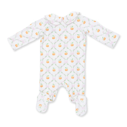 Angel Dear Pretty Pumpkin Trellis footie side view