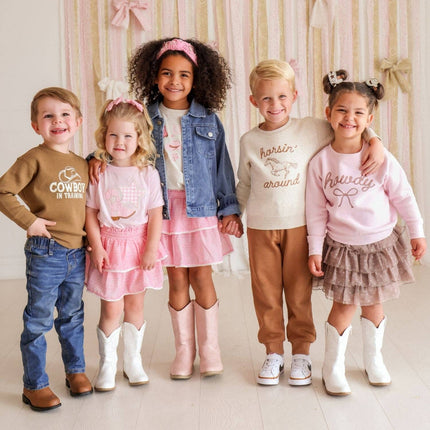 Pink Bandana Western Bow Clip Set - Hair Bows - Fall - Kids