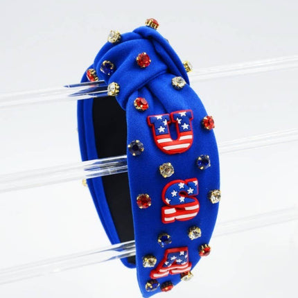4th of July USA Rhinestone Headband