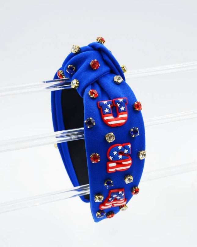 4th of July USA Rhinestone Headband
