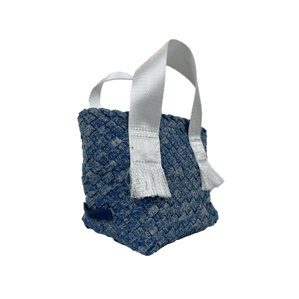 Dora Small Woven Denim Tote w/ Crossbody Strap