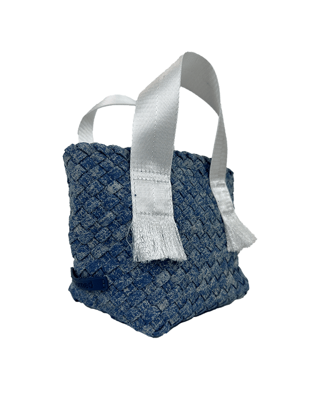 Dora Small Woven Denim Tote w/ Crossbody Strap