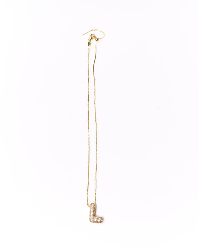Gold Crystal Initial Necklaces