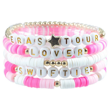5PCS COLORED LETTER MULTI-LAYER BEADED BRACELET_CWAJE0711