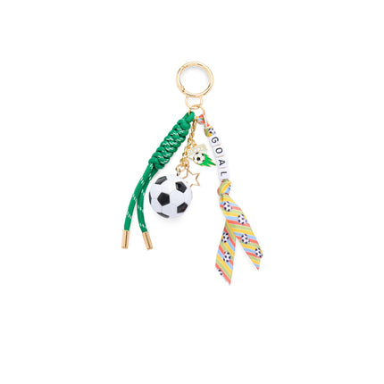"GOAL" SOCCER BAG CHARM/KEY RING, GREEN