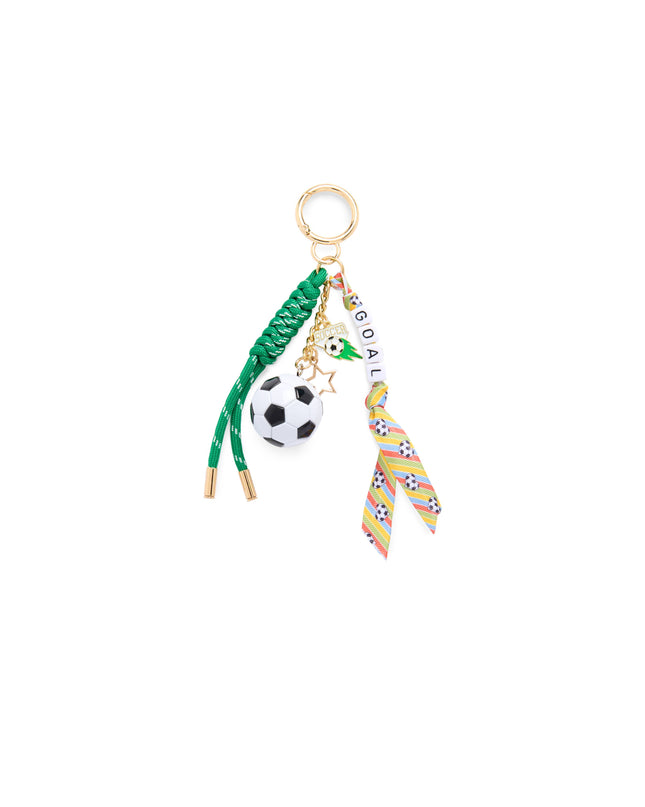 "GOAL" SOCCER BAG CHARM/KEY RING, GREEN
