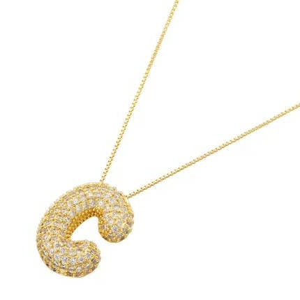Gold Crystal Initial Necklaces