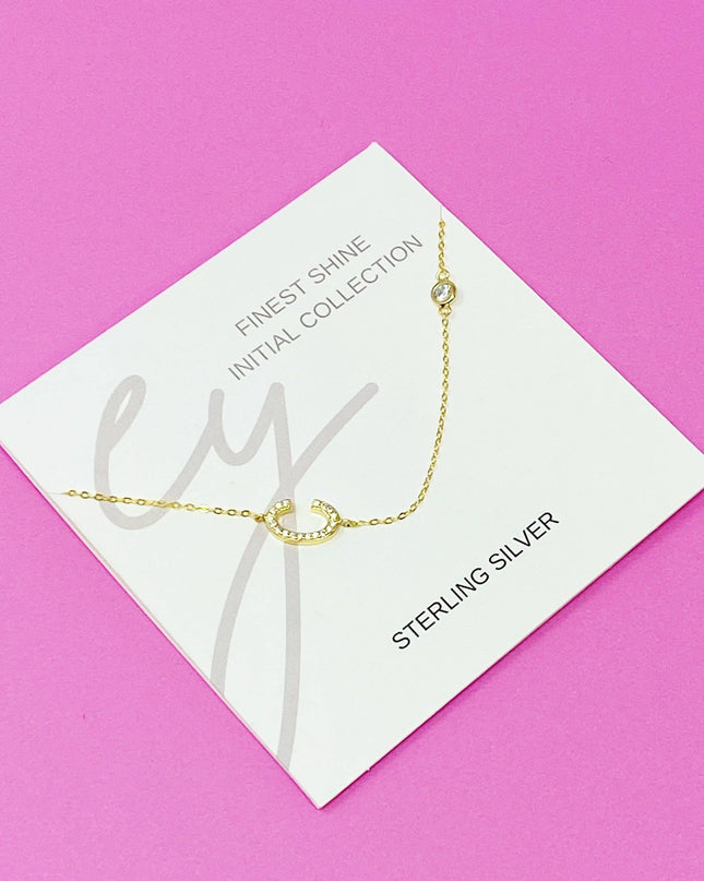 Finest Shine Initial Sterling Silver Necklace