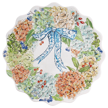 Fall Hydrangea 12" Dolomite Platter Rosanne Beck Autumn