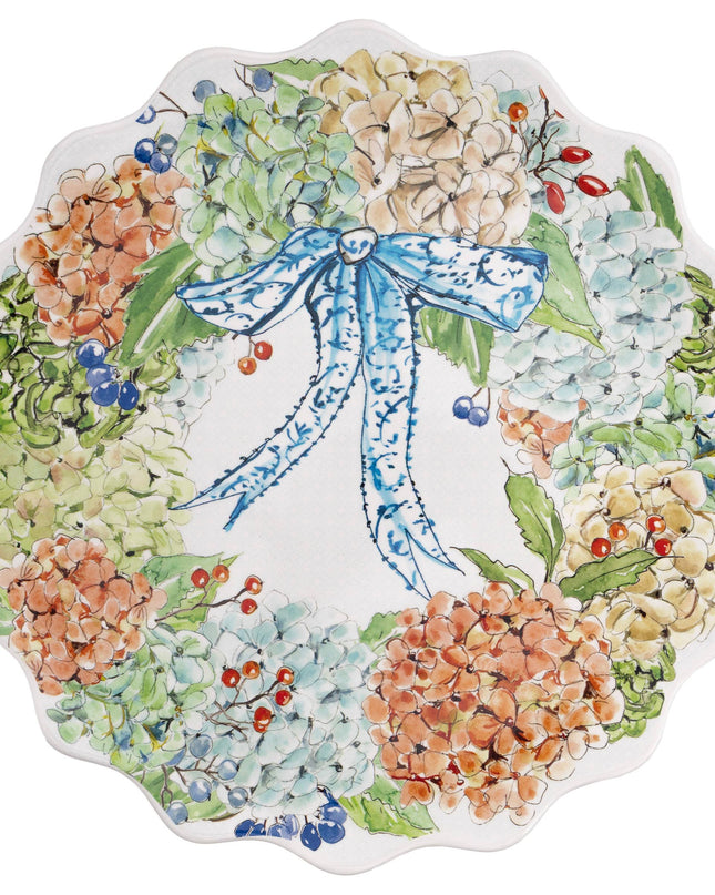 Fall Hydrangea 12" Dolomite Platter Rosanne Beck Autumn