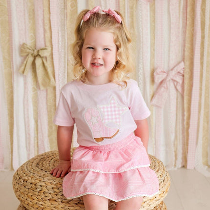 Pink Bandana Western Bow Clip Set - Hair Bows - Fall - Kids