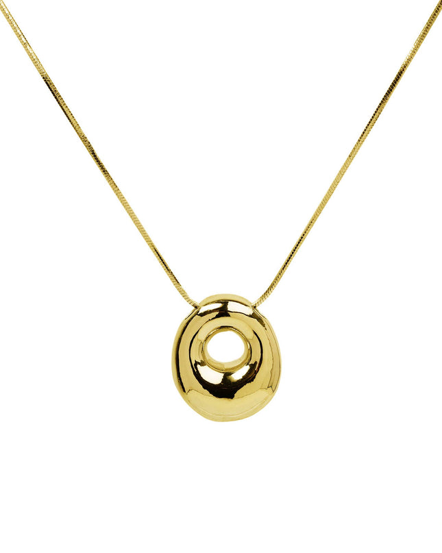 Initial Balloon Waterdrop 18K Gold Necklace
