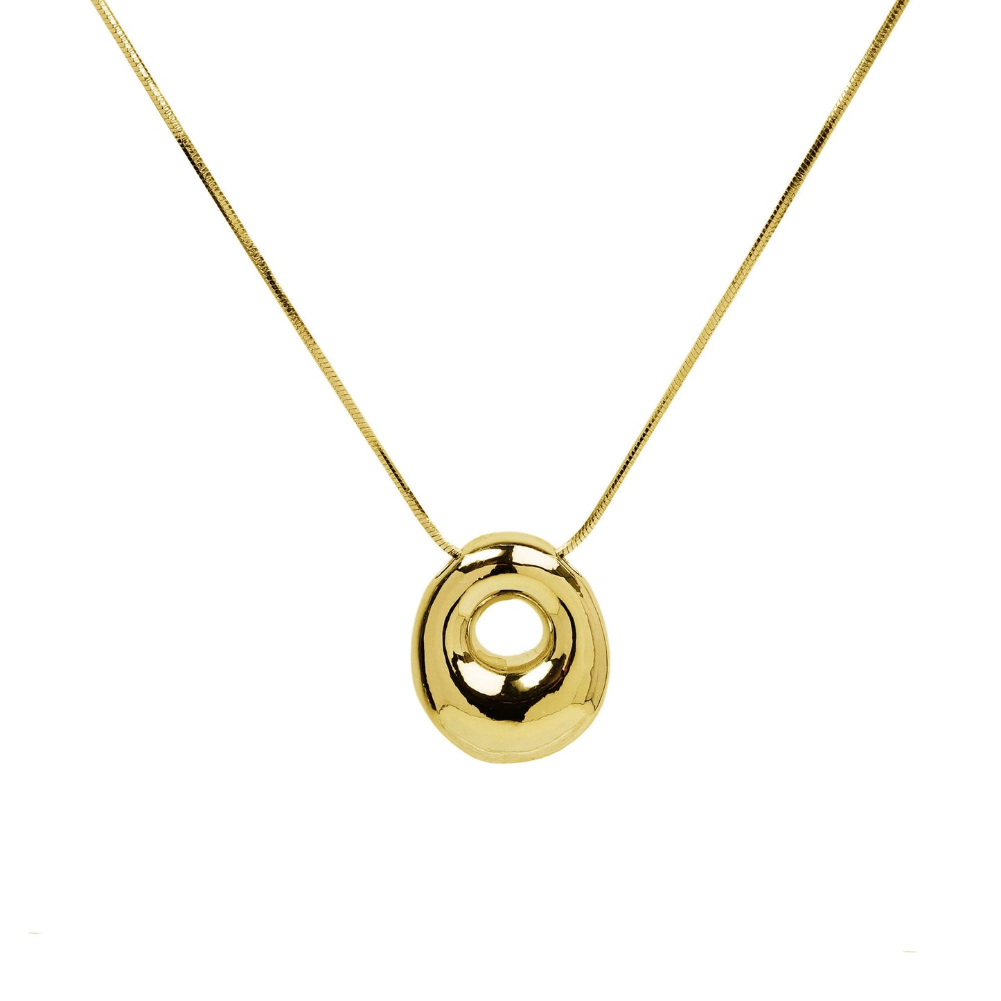 Initial Balloon Waterdrop 18K Gold Necklace