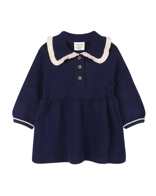 Adeline Ruffle Collar Sweater Knit Baby Dress