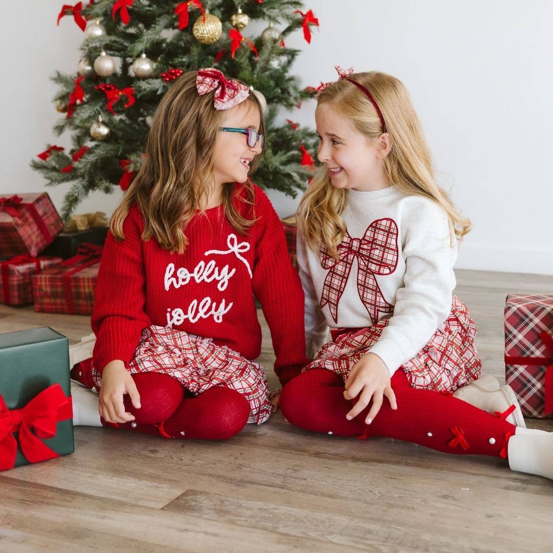 Christmas Plaid Layered Bow Clip