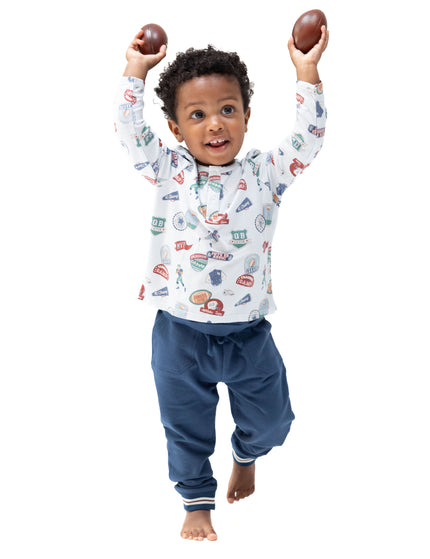 Angel Dear Football Patches Long Sleeve Henley and Jogger Set