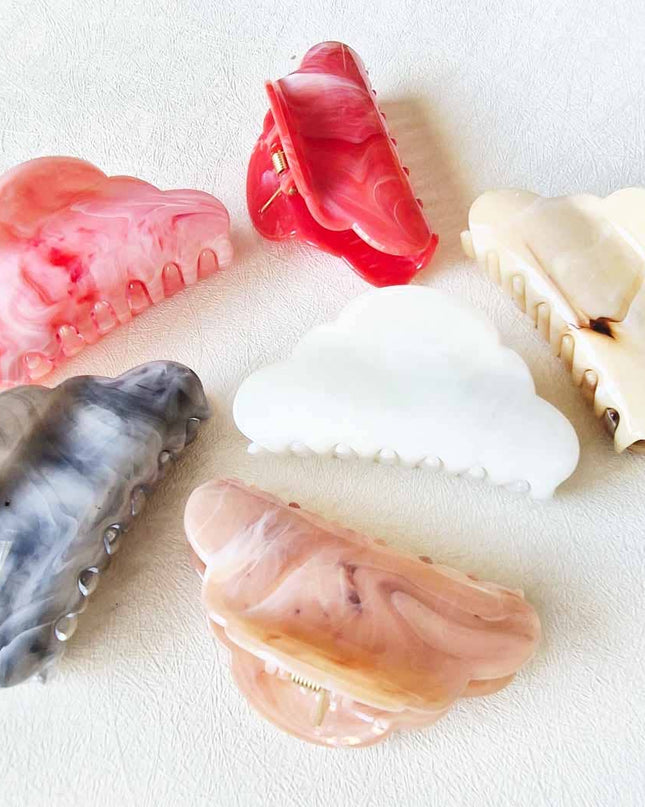 Marbled Cloud Shape Hair Claw Clip