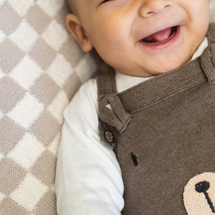 Bear Sweater Knit Baby Overall & Bodysuit Set (Organic)