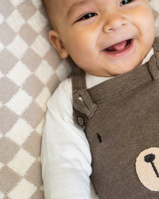 Bear Sweater Knit Baby Overall & Bodysuit Set (Organic)