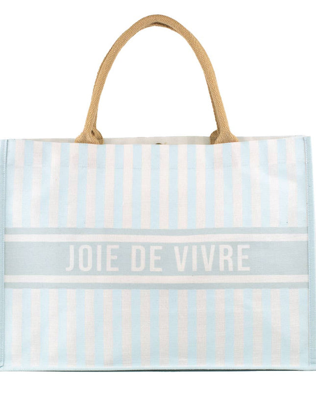 Joie De Vivre Juco Tote   Blue/White   19x14x7.5